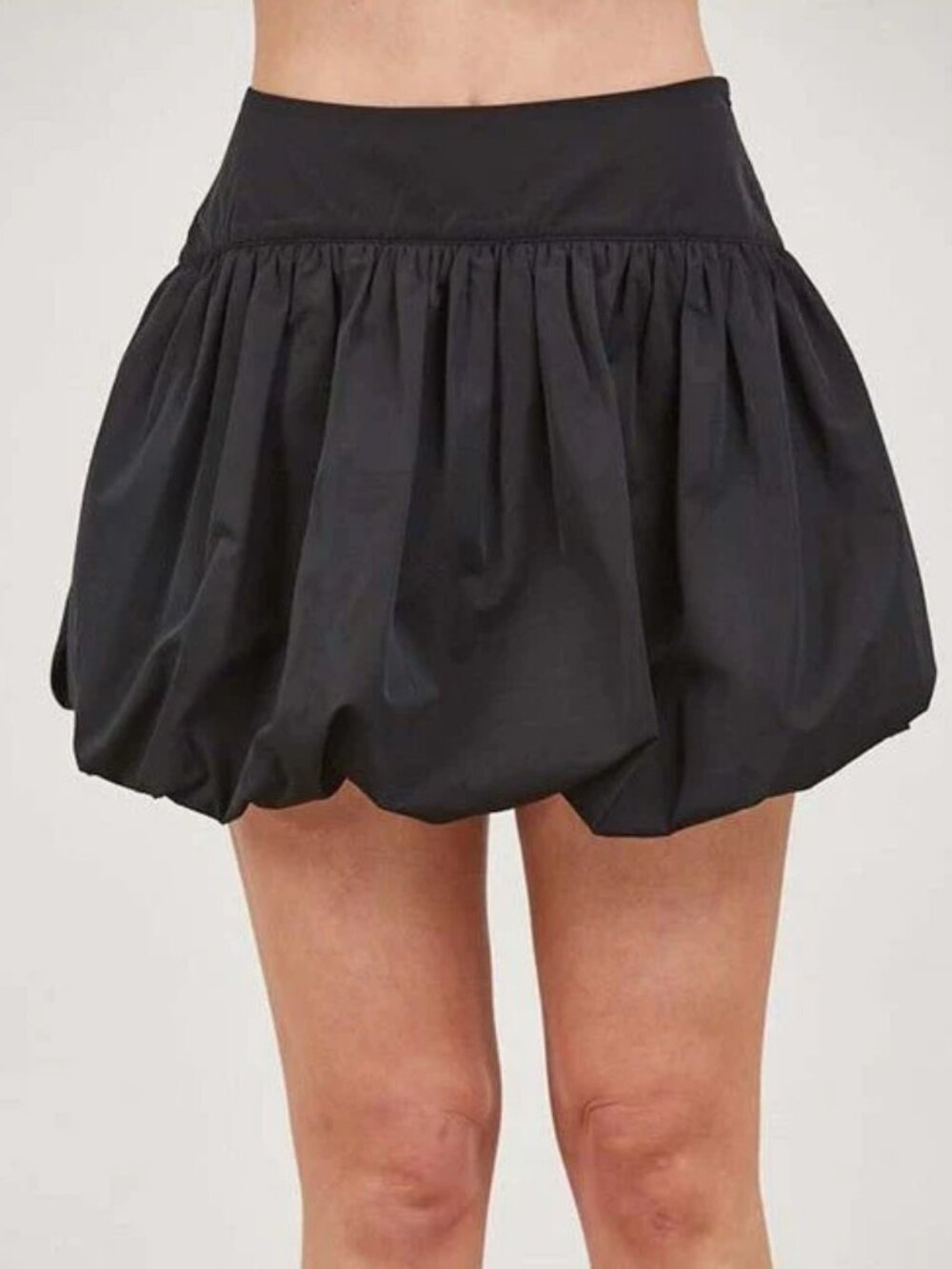 Black Cotton Candy Bubble Hem Mini Skirt